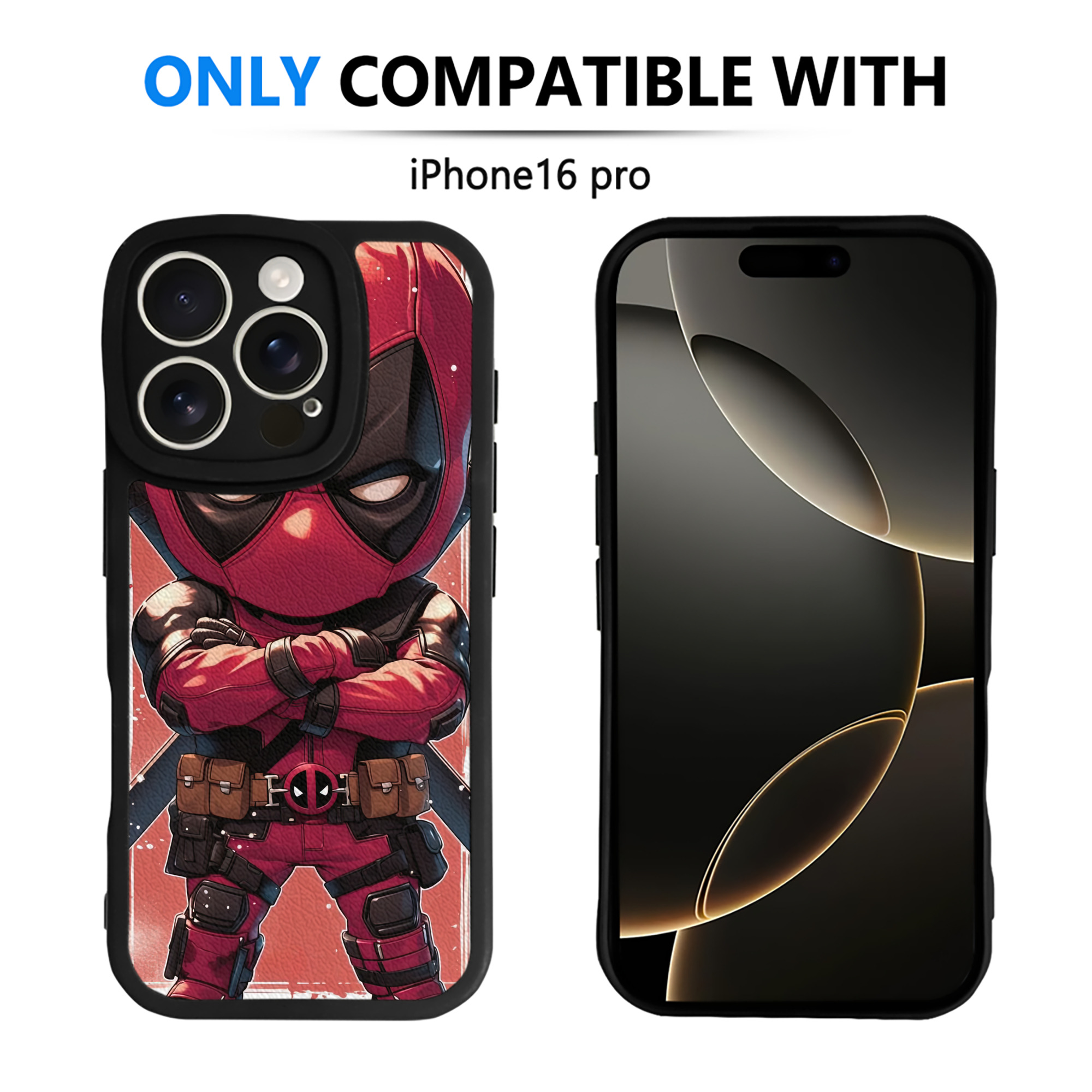 （画像用） Deadpool デッドプール 【iPhone 16シリーズ対応】シリコンスマホケース（レザー調） 材質：シリコン